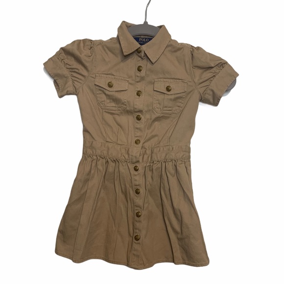 Polo by Ralph Lauren Dresses | Polo Ralph Lauren Girls Button Down Khaki Dress 4 | Color: Tan | Size: 4G | Thrivinthrifts2's Closet